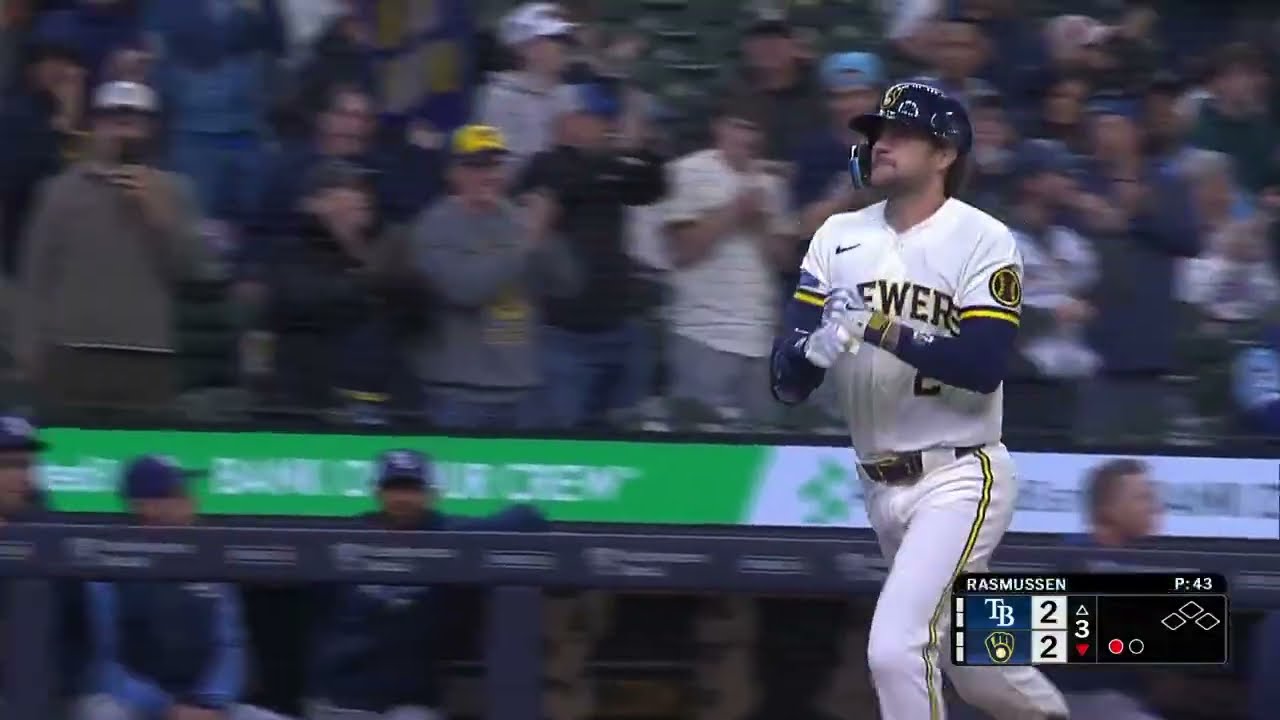 Brice Turang's 1st home run of the 2026 season is a 2-run shot
