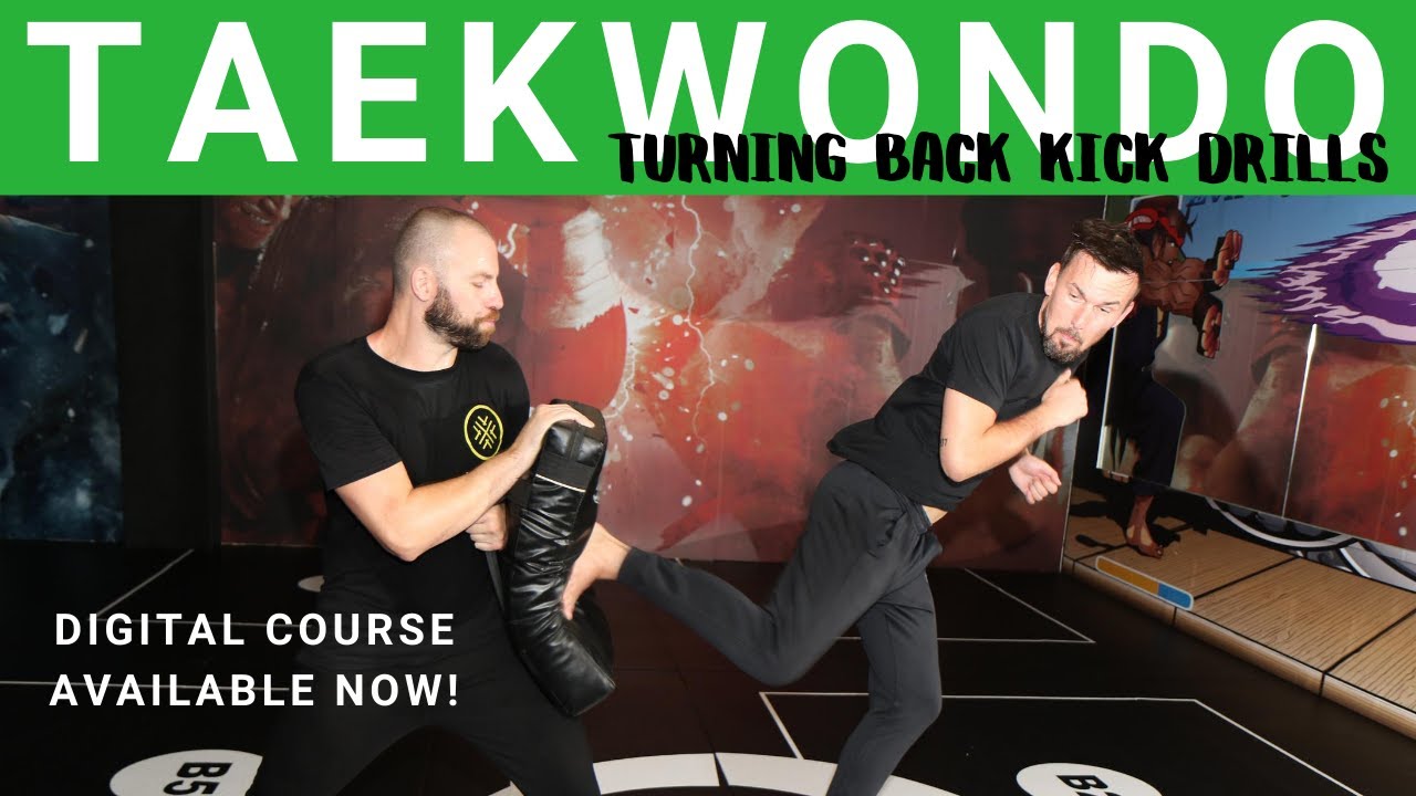 Elite Taekwondo Turning Back Kick Development Drills with Damon Samsun and Martin Stamper