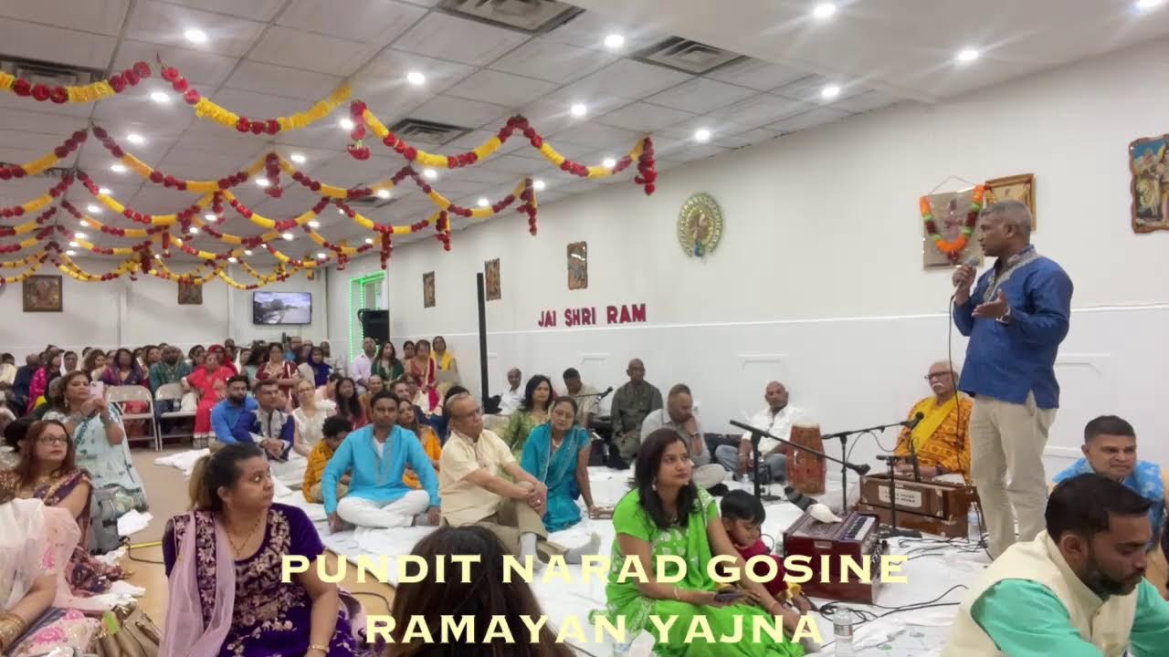Concluding morning of 3 sessions of Ramayan Yajna at the Hindu Dharmic Sabha Mandir of USA.