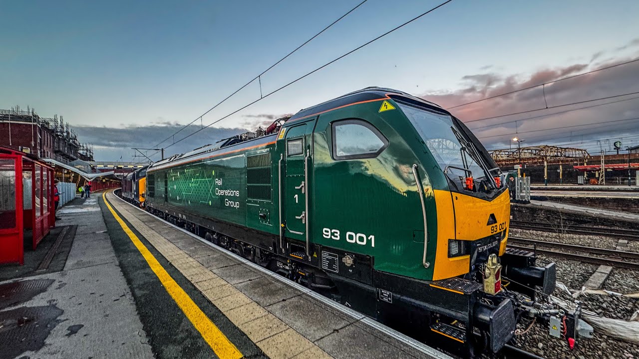 The rare 37423 bringing in 93001 Worksop Down Yard to Crewe South Yard plus some bonus footage