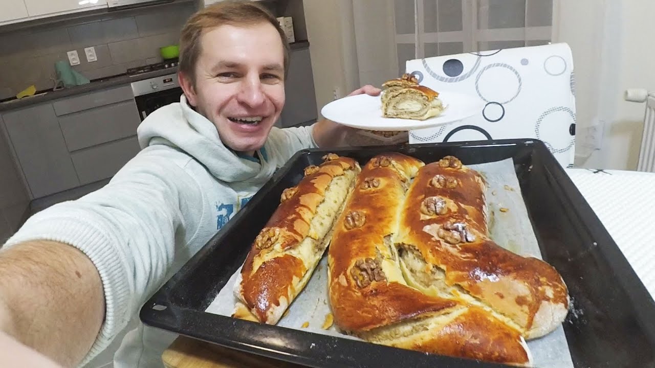 Ниламоп испек рулет с орехами 🥐