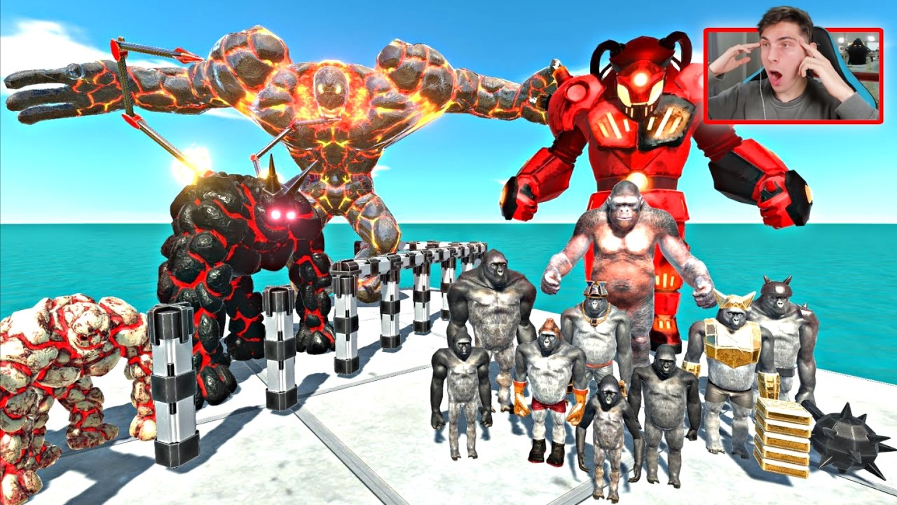 GORO MUTANTE RESCATE EVOLUCION GOLEM LAVA Y LUCHA - ANIMAL REVOLT BATTLE SIMULATOR