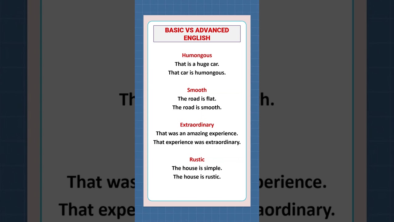 Basic vs Advanced English || Sound More Natural! || #english #learnenglish #vocabulary