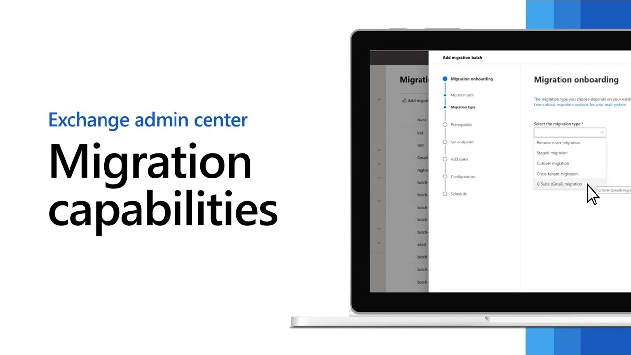 Migration capabilities in the Exchange admin center