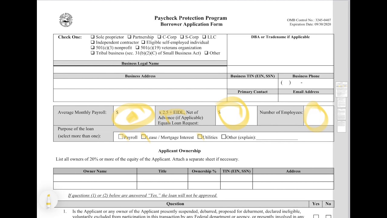 How to Complete the Payroll Protection Program (PPP) Application, from a lawyer
