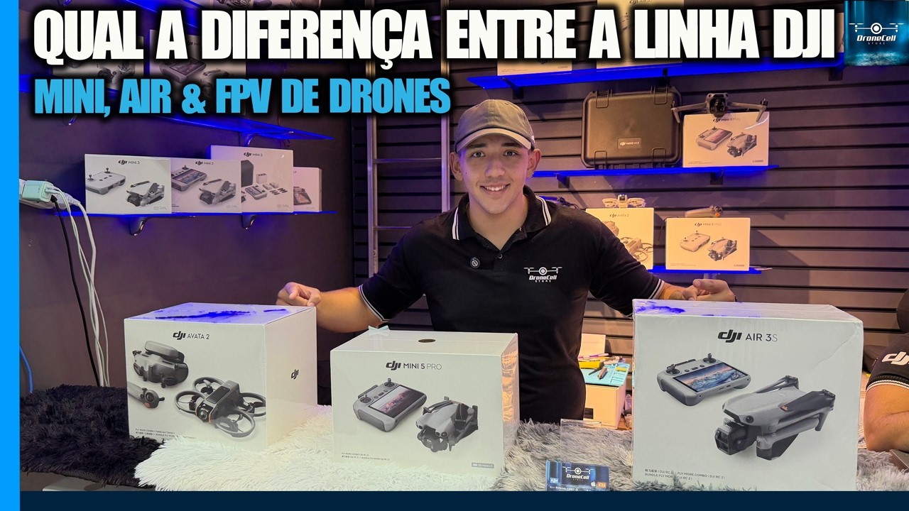 QUAL A DIFERENÇA ENTRE A LINHA DJI MINI, AIR e FPV DE DRONES - DRONE CELL