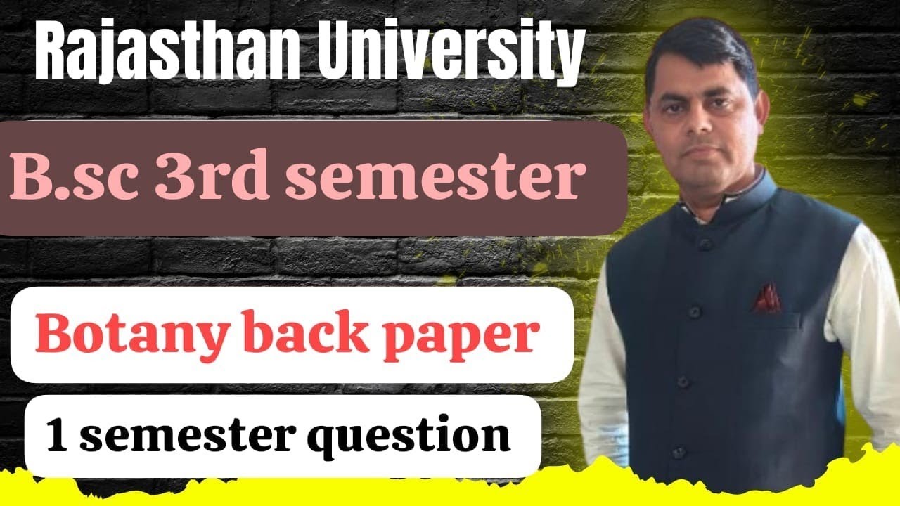 Botany!! 3rd semester back paper first semester Rajasthan University exam 2026 regular  college