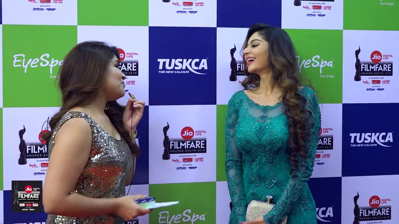 With Sanam Shetty at the 65th JIO Filmfare Awards (South) 2018