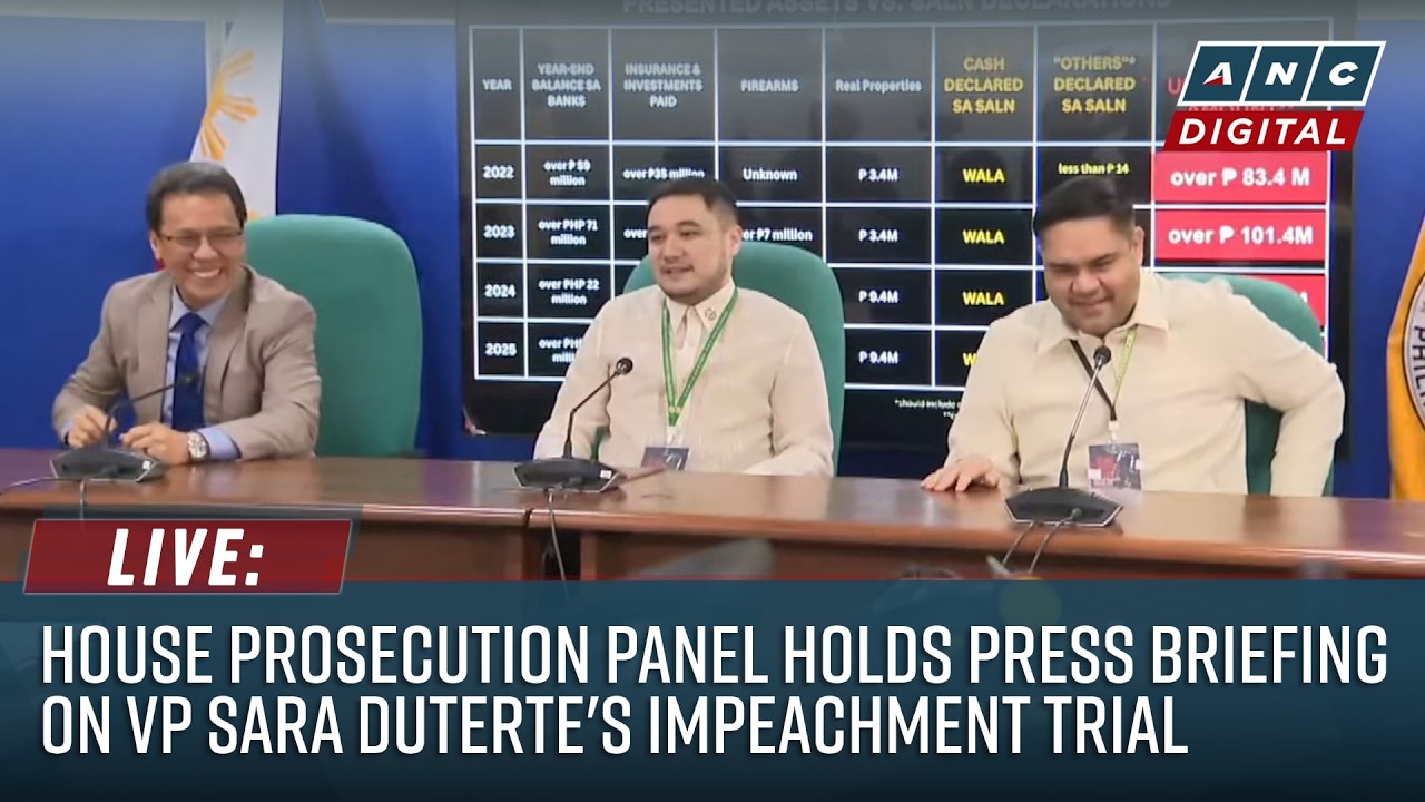 LIVE: House Prosecution Panel holds press briefing on VP Sara Duterte's Impeachment Trial