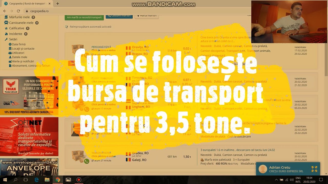 Cum se folosește bursa de transport pentru 3,5 tone. dubă vlog #16