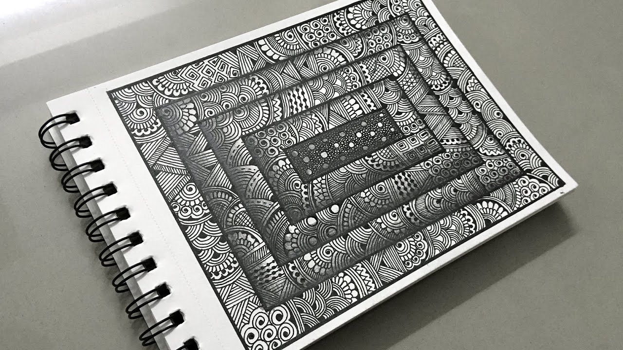 How to Draw 3D Mandala Art | Mandala Drawing | Zentangle Art | Doodle Art