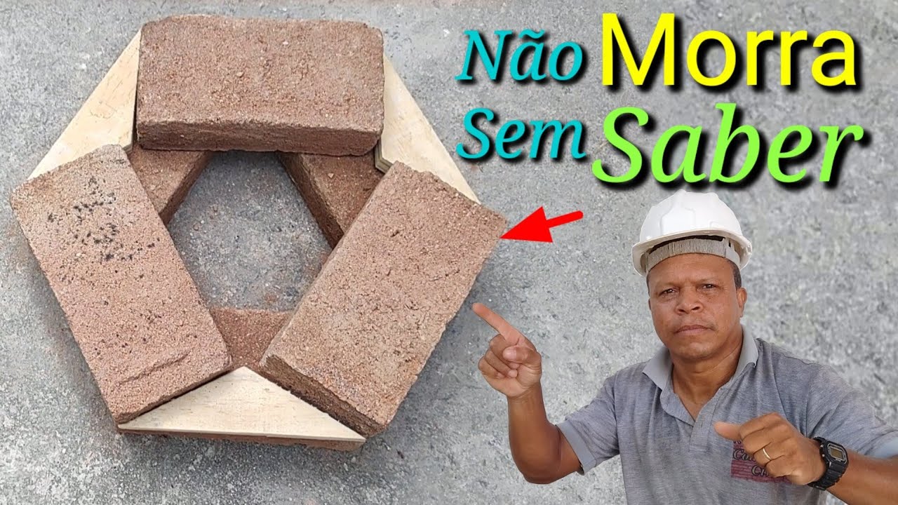 Gabarito faz coluna de três tijolos fácil fazer!