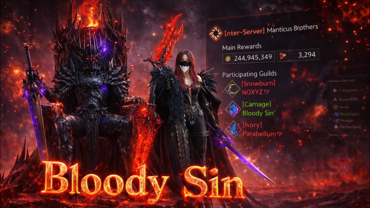 Inter-Server RIFTSTONE, Manticus | Bloody Sin vs NOXYZ And Parabellum - Throne And Liberty…