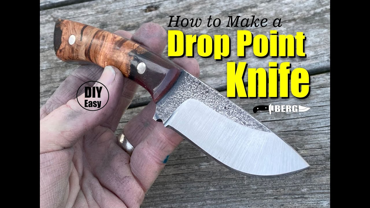How to make a Drop Point Knife with Cherry Burl Hybrid Scales
