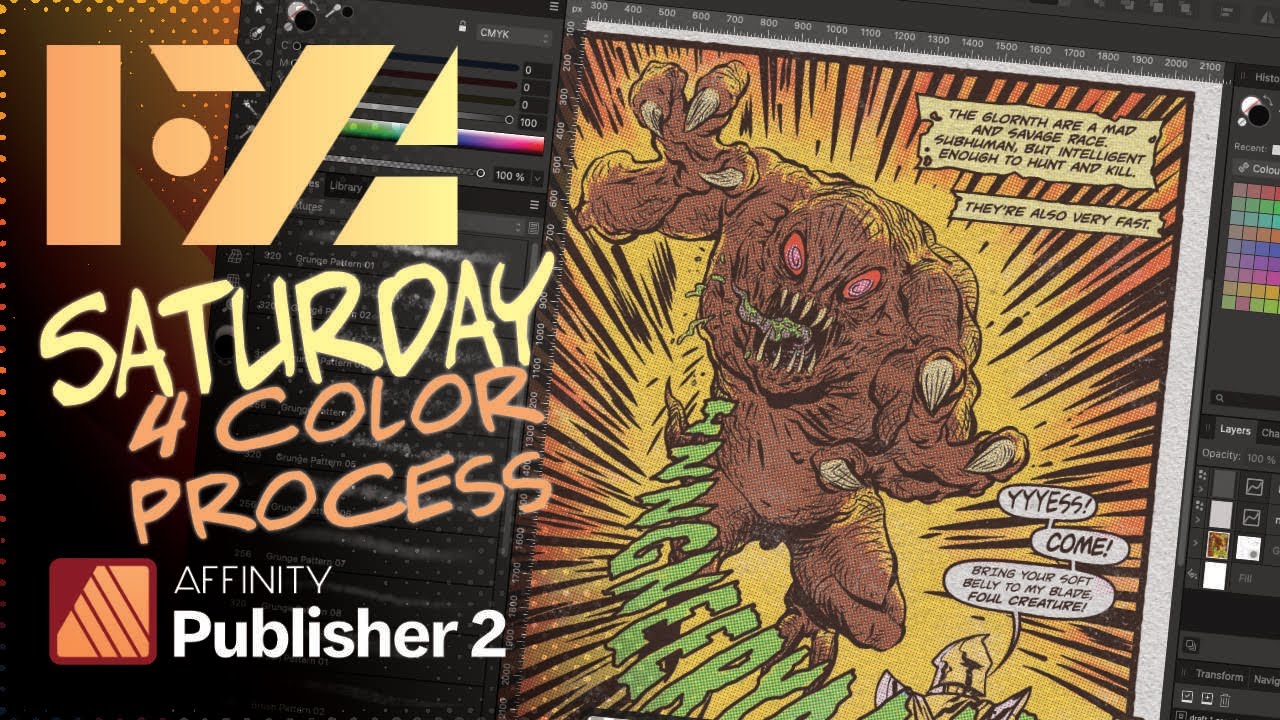 Warrior vs Monster: Coloring A Comic Panel In Affinity Publisher - Part 3