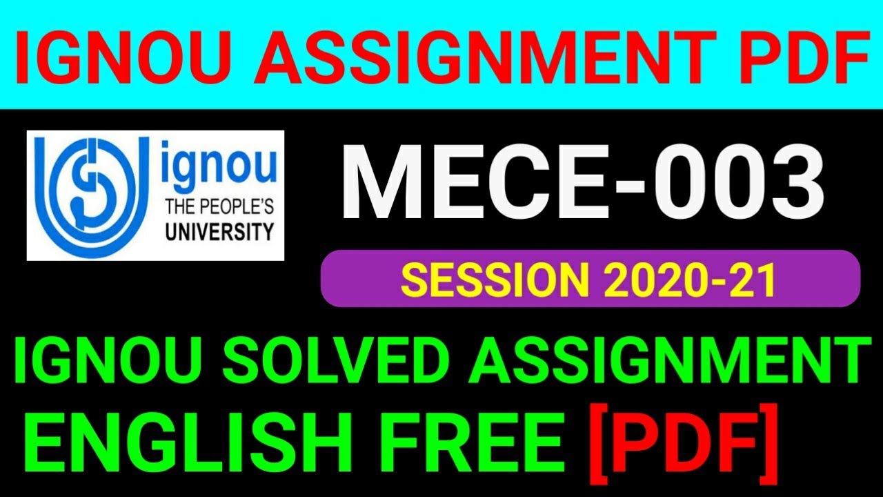 MECE-003 Solved Assignment 2021, MECE 3 Solved Assignment 2020-21 in English, MECE 3 Assignment