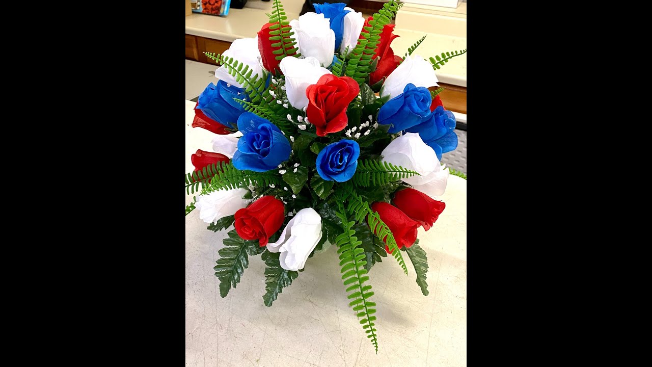 Patriotic Cemetery Cone Arrangement|  Dylan Live Demo