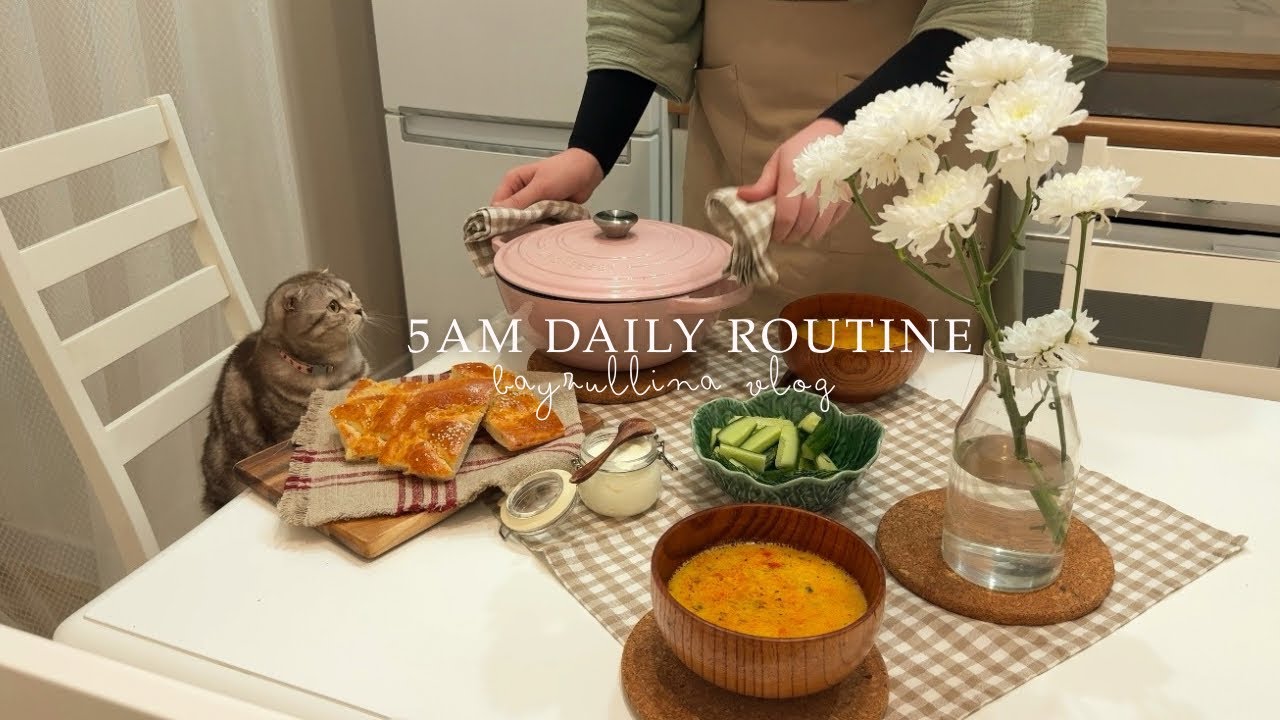 🌿5:00am daily routine | идеальная уборка и суп без мясо 🍜🥘