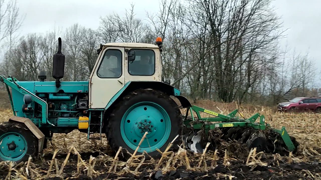 ЮМЗ ДАН 2 1  Дисковка кукурузи Стара гвардія в роботі