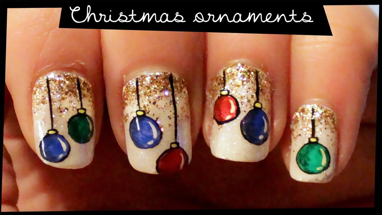 Christmas Ornaments nail art