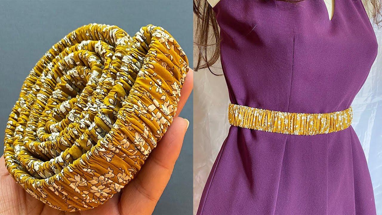 So Easy🌹 How to Make a Belt | Beautiful Fabric Wrapped Elastic Scrunchie Belt | cinto | बेल्ट |ਬੈਲਟ