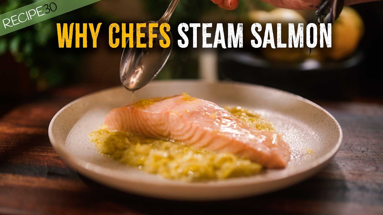 Steamed Salmon with Leek Confit That Melts in Your Mouth