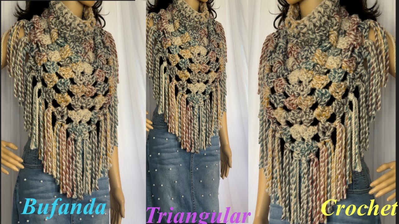 🧣Bufanda Triangular en  Crochet