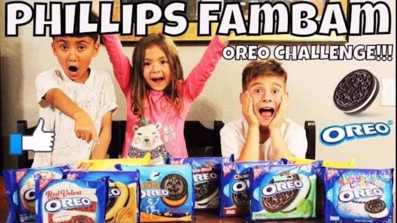 OREO CHALLENGE!!! BLINDFOLDED TASTE TEST!! PHILLIPS FamBam