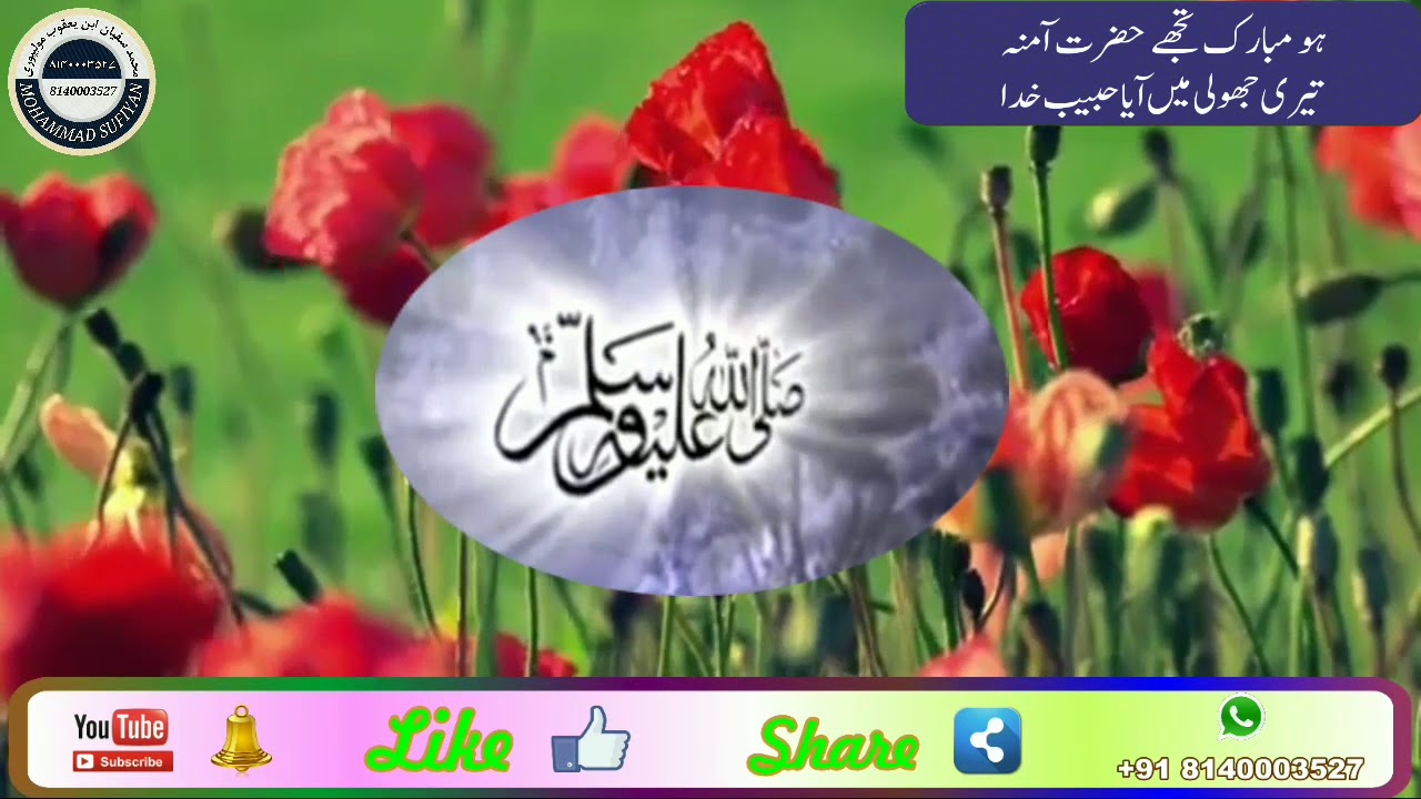 Ho Mubarak Tujhe Hazrat E Aamina  Teri Jholi Me Aaya Habib E Khuda