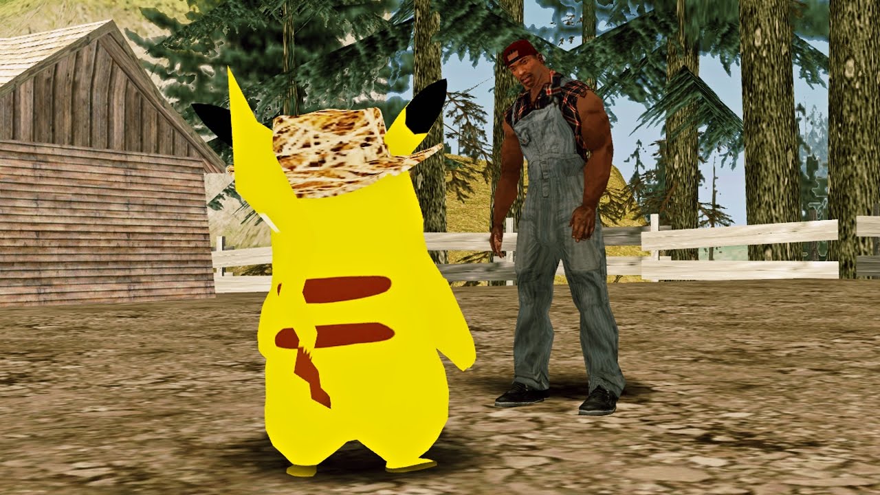 CJ Y PIKACHU SE MUDAN AL CAMPO | Gta San Andreas (Loquendo)