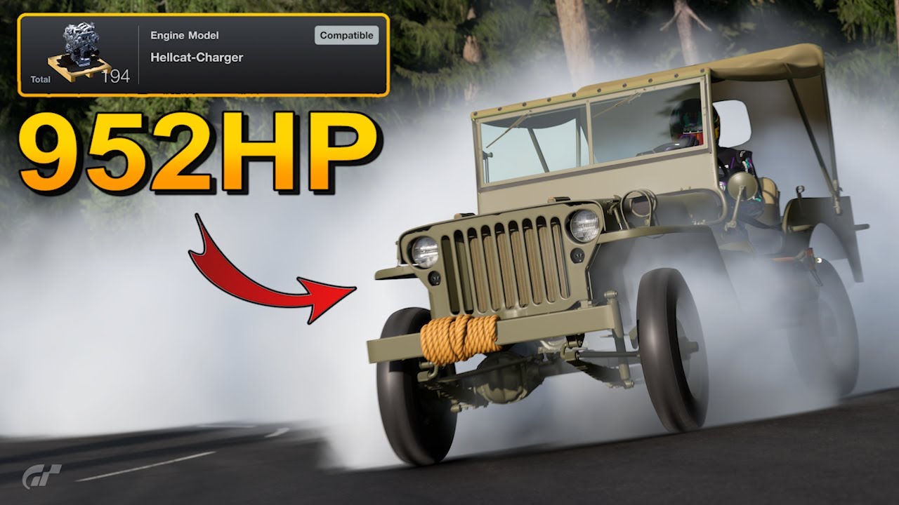 952-сильный HELLCAT SWAPPED Jeep Willys 1945 года — это просто СУПЕР... | Gran Turismo 7 [PS5 4K]