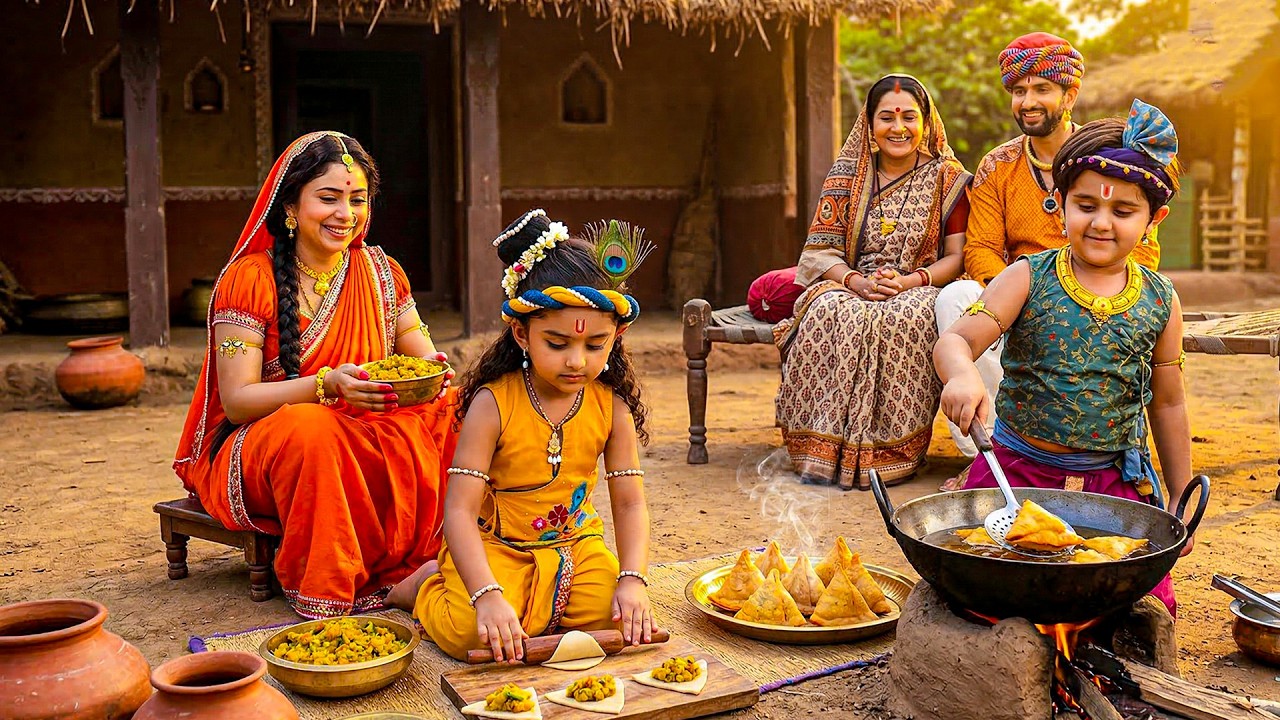 कान्हा और दाऊ बने रसोइया, चूल्हे पर बनाए समोसे मैया-बाबा के लिए ! | यशोमती मईया के नंदलाला | Krishan