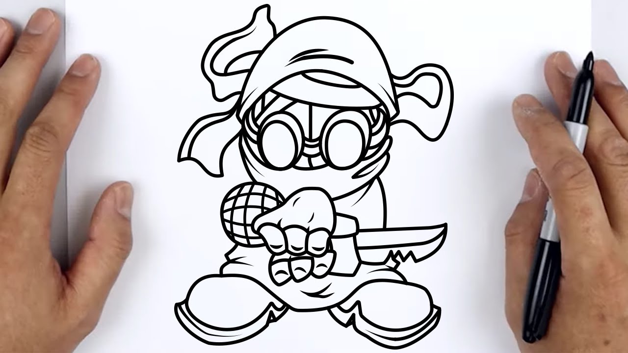 HOW TO DRAW HANK J WIMBLETON | Friday Night Funkin (FNF) - Easy Step By Step Tutorial For Beginners