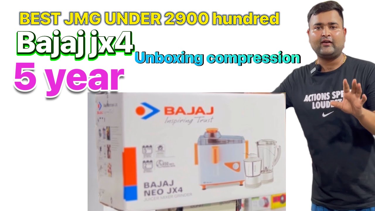 Bajaj Neo JX4 450-Watt Juicer Mixer Grinder with 2 Jars (White/Orange) Unbox Best In Price #kitchen