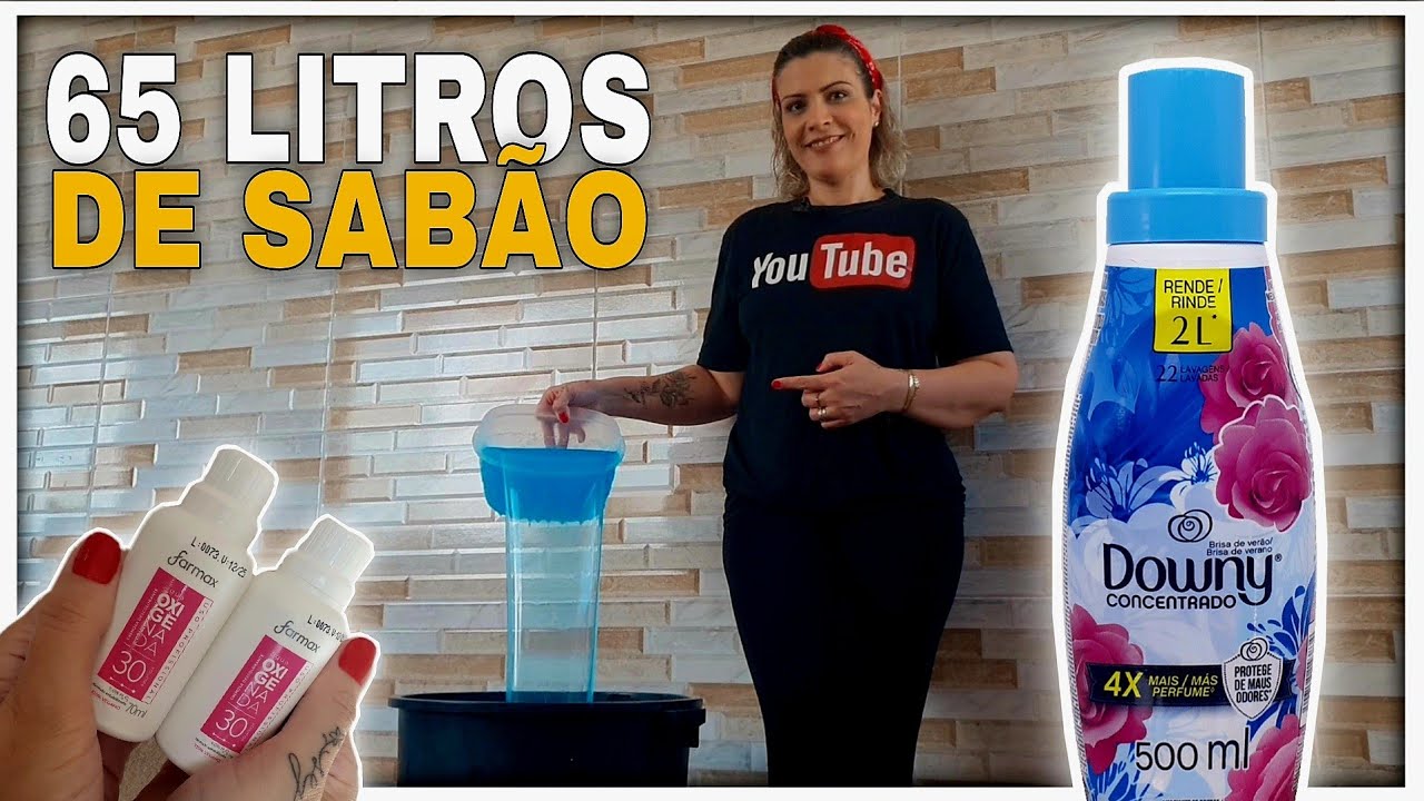 COM APENAS 200 ML DE DOWNY FIZ 65 LITROS DE SABÃO PERFUMADO BRANQUEADOR!SABÃO DA SOGRA 🥰