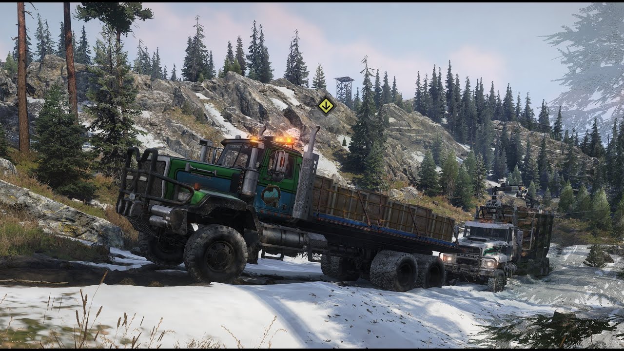 Snow Runner CZ Skandinávie 241 Nejdřív práce, pak zábava, Chaty v lesích,...