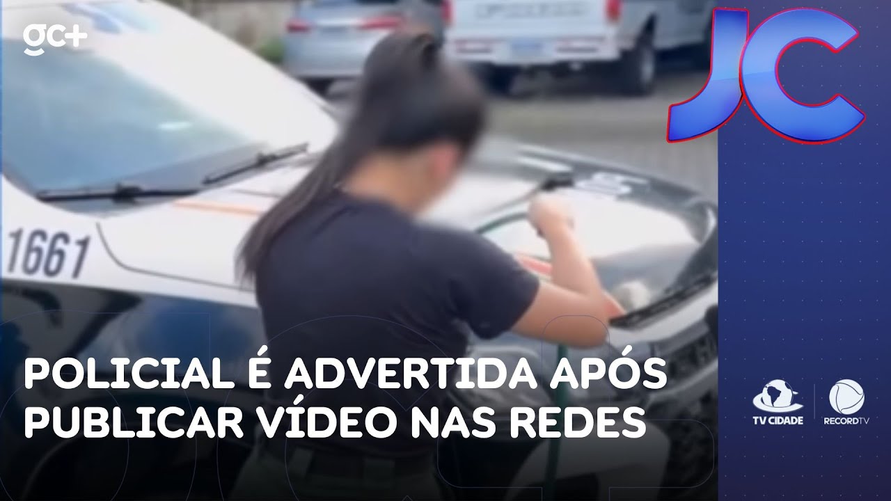 Policial é advertida após publicar vídeo nas redes sociais lavando viatura | Jornal da Cidade