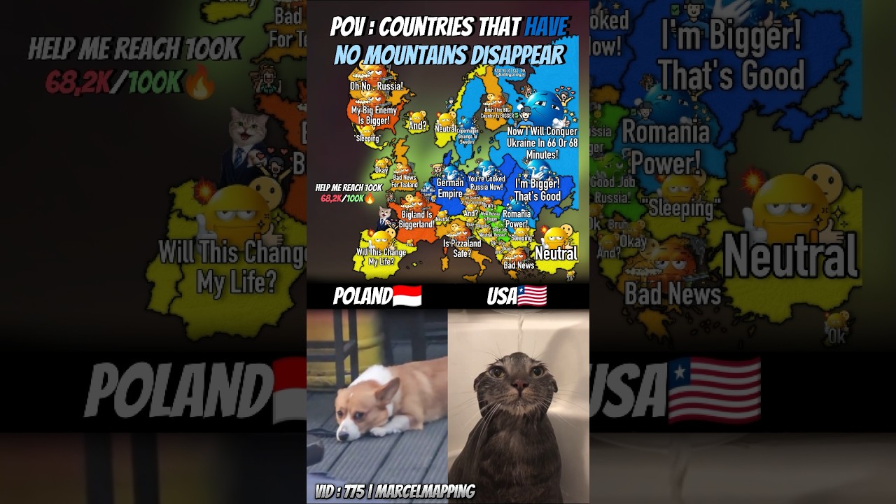 POV : Countries With No Mountains Disappear #mapping #map #shorts #popular #fyp