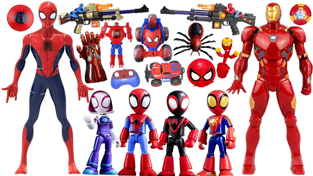 Cool Marvel toys, Avengers action dolls display and evaluation, Spider Man series toys unboxing.