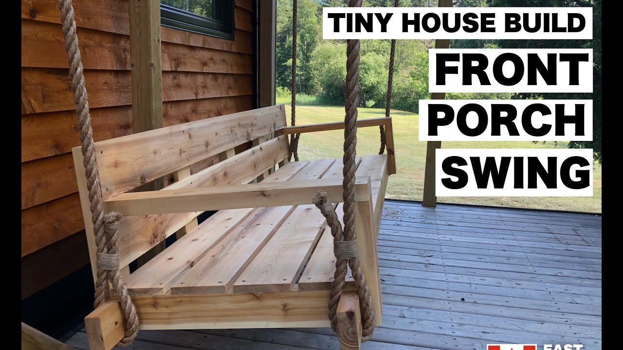 Denis Daigle - tinylifeTAKEOVER - Tiny House Build - Front Porch Swing - Tiny Luxury