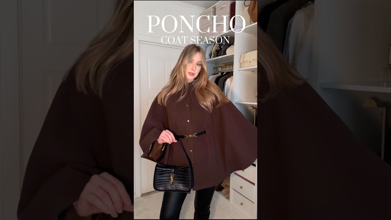 Пончо &mdash; главный тренд осени ☕️🍂 #трендыосени #туториалодежда #fashion #poncho #тренды #trends