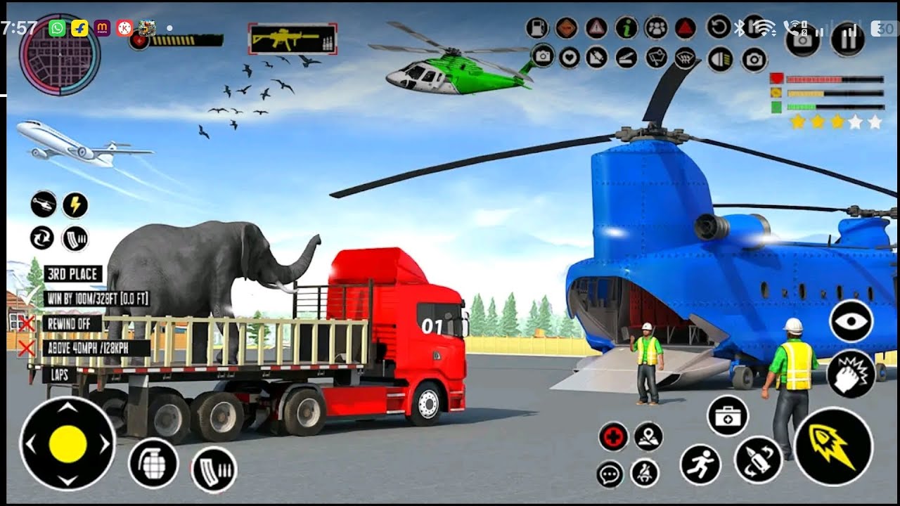 Wild Animals Helicopter Transport 🚁🦁 | Truck Transporter Game 3D