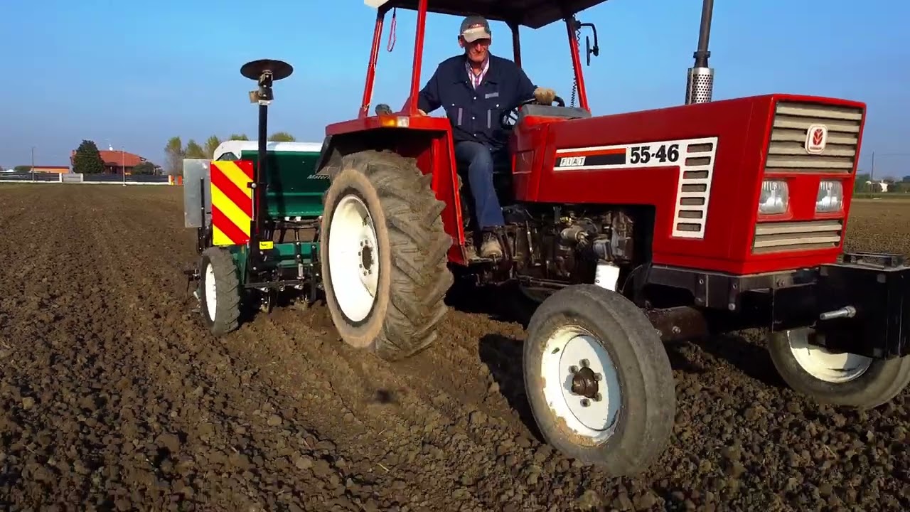 Semina grano con seminatrice a dischi e Fiatagri