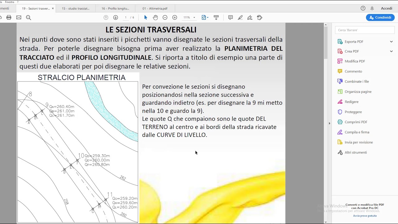 Sezioni trasversali