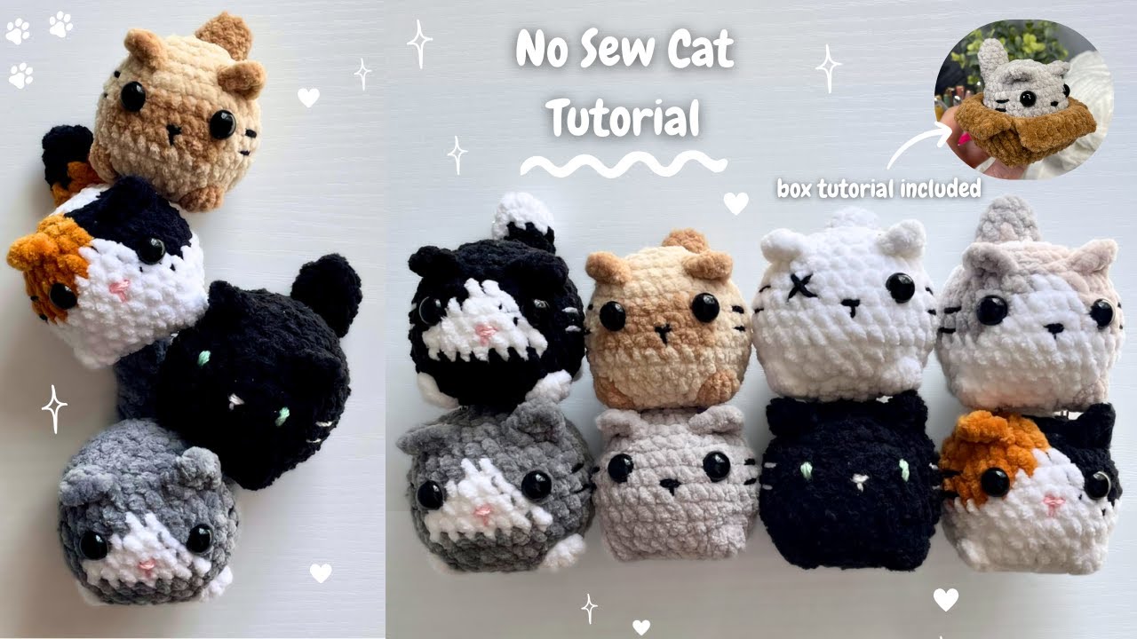 How to Crochet a No-Sew Cat in a Box 🐈 | Beginner-Friendly | Step-by-Step Tutorial