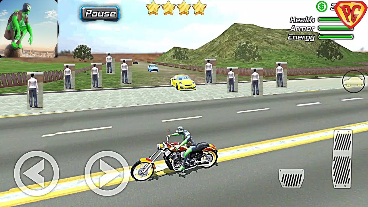 Rope Frog Ninja Hero - Strange Gangster Vegas #12 I stole the motorcycle | Android GamePlay HD