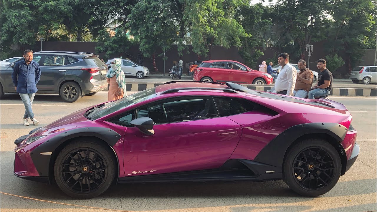 India’s first Lamborghini Huracan Sterrato in Viola Bast 😳🔥 #huracan #sterrato #india