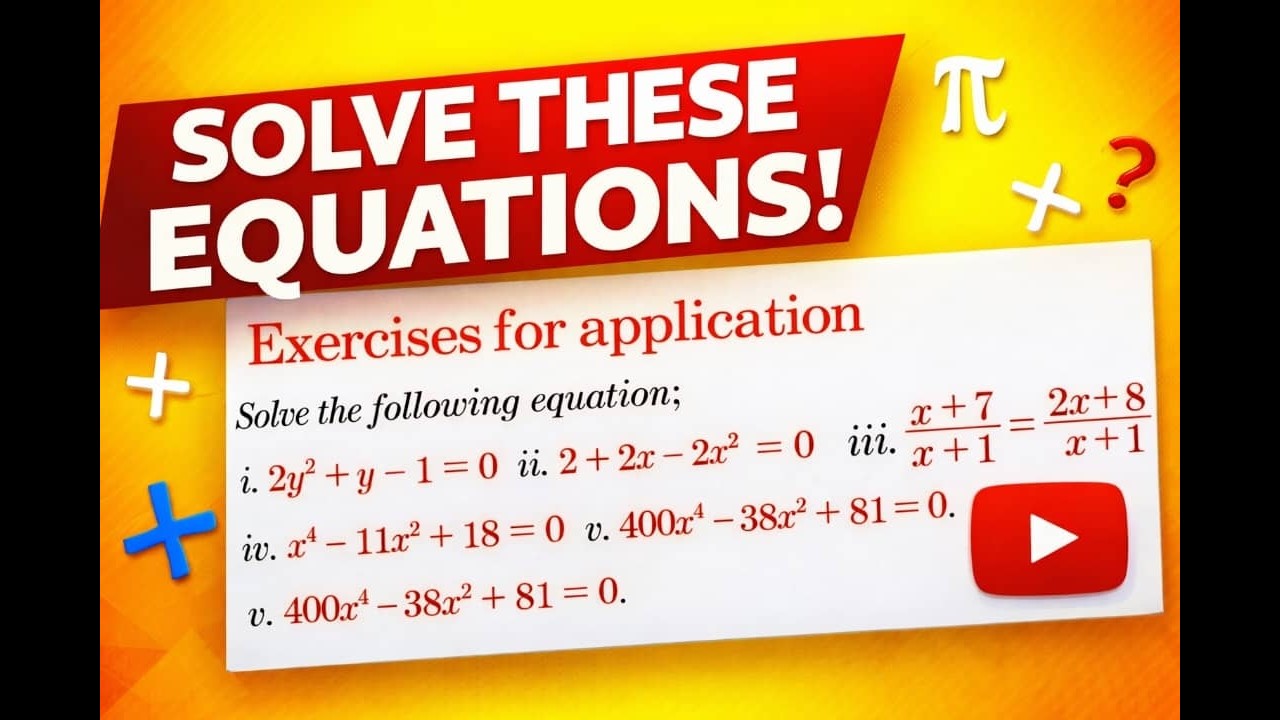 Solved questions on the methods of solving quadratic equations (video-HS4)