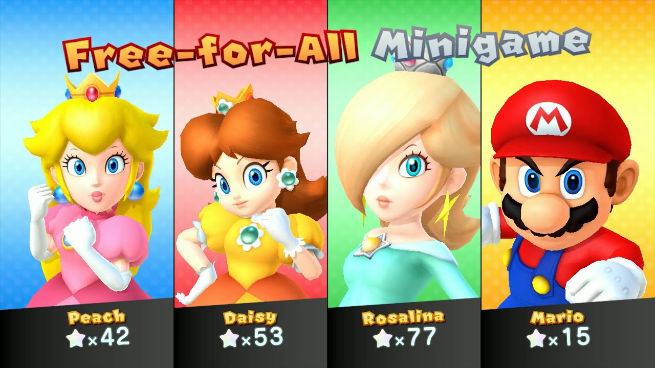 Mario Party 10 - Peach vs Daisy vs Rosalina vs Mario - Whimsical Waters