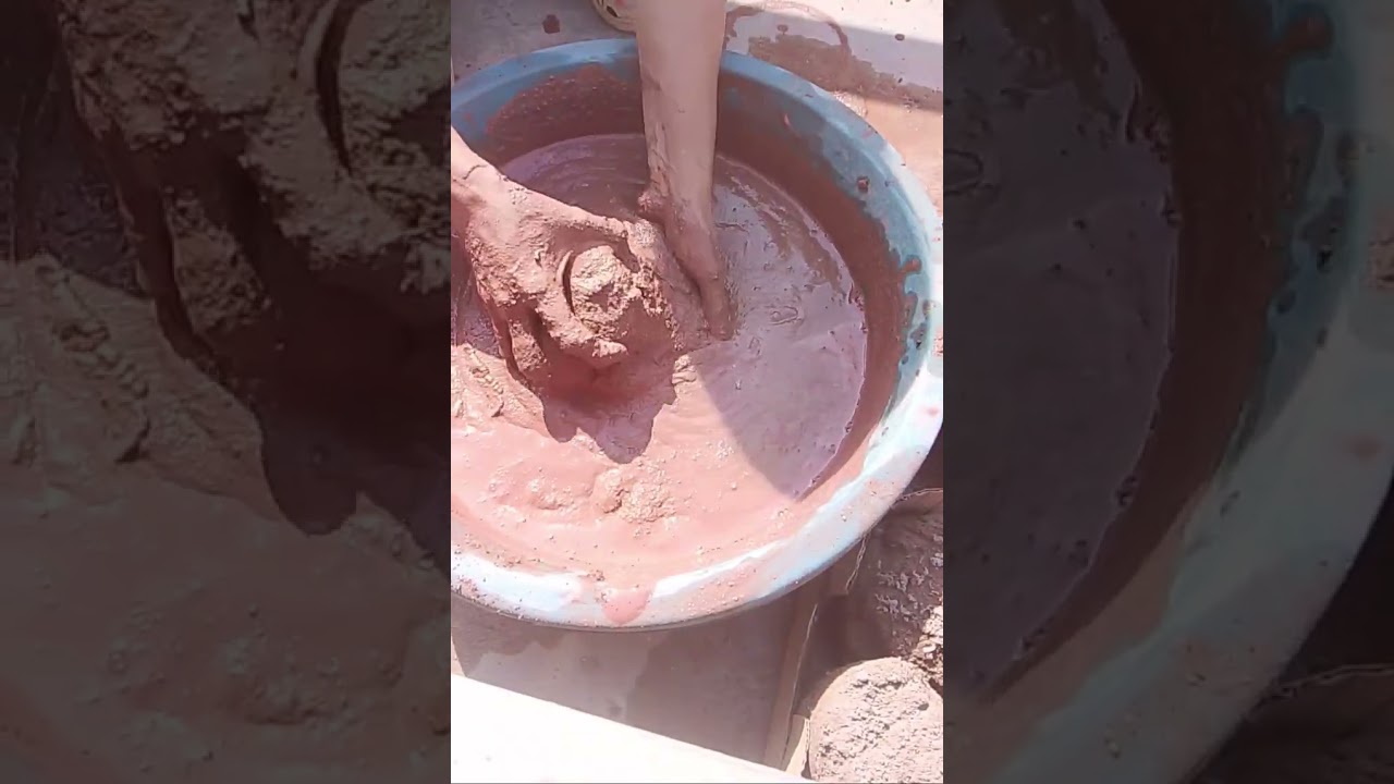 # Red dirt dipping crumbling in water #sandmentcrushing #crunchycrumbles #oddlysatisfying 
